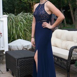 Navy A-Line Homecoming Dress